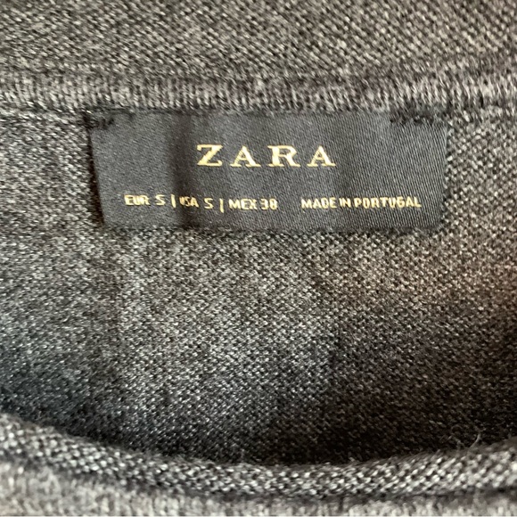 Zara Dark Gray Crewneck Long Sleeve Sweater - Picture 3 of 7